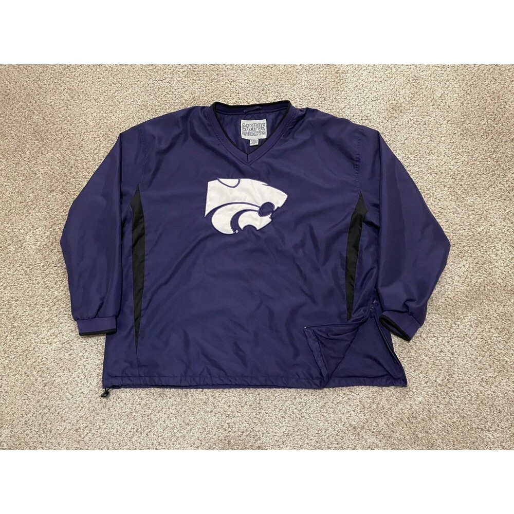 Kansas State Wildcats Jacket Mens XXL Purple Windbreaker EUC
